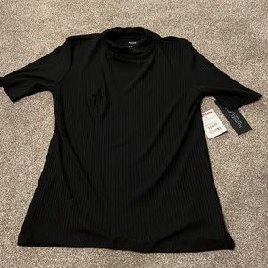 Rachel Zoe Black mock neck short sleeve